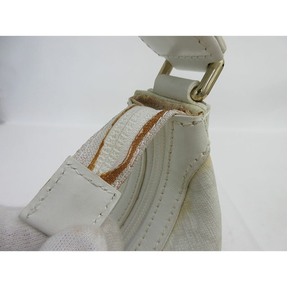 GUCCI GG Supreme Shoulder Bag White Navy Blue Leather - Picture 8 of 11